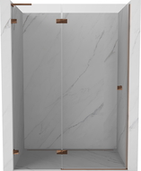 Mexen Lunar L sprchové dvere výklopné ľavé 135 cm, transparentné, ružové zlato - 834L-135-000-60-00-L