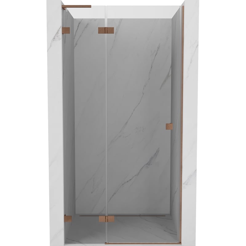 Mexen Lunar L sprchové dvere otváracie ľavé 70 cm, transparentné, brúsená meď - 834L-070-000-65-00-L