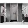Mexen Lunar L sprchové dvere otváracie ľavé 70 cm, transparentné, brúsená meď - 834L-070-000-65-00-L