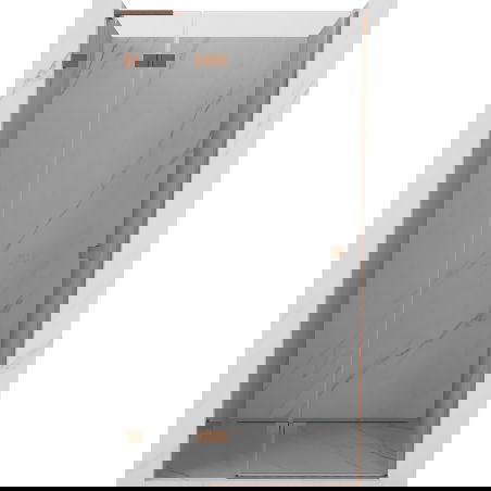 Mexen Lunar L sprchové dvere výklopné ľavé 95 cm, priehľadné, brúsená meď - 834L-095-000-65-00-L