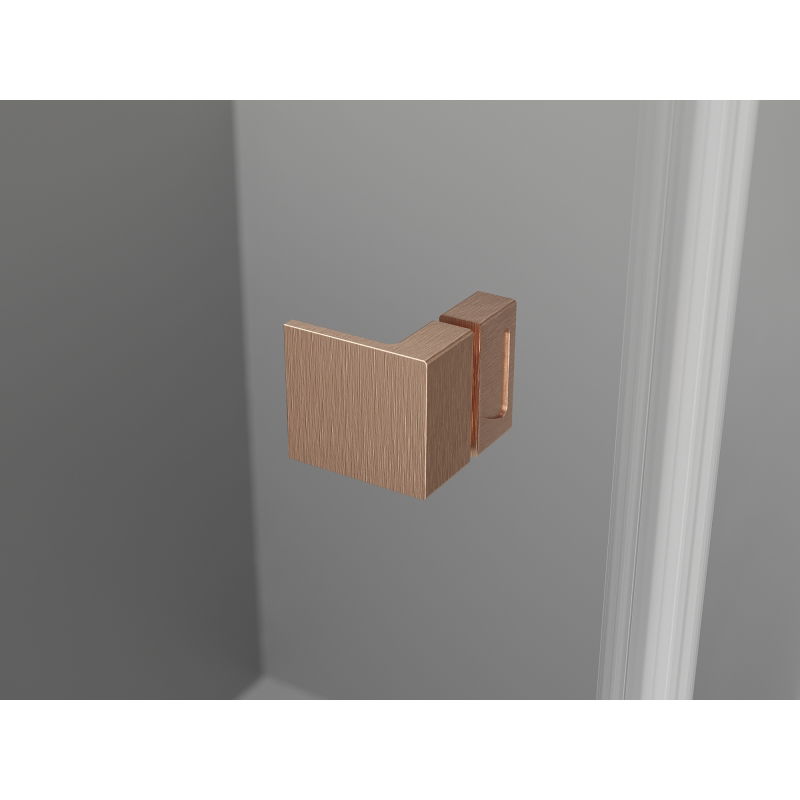 Mexen Lunar L sprchové dvere výklopné ľavé 95 cm, priehľadné, brúsená meď - 834L-095-000-65-00-L