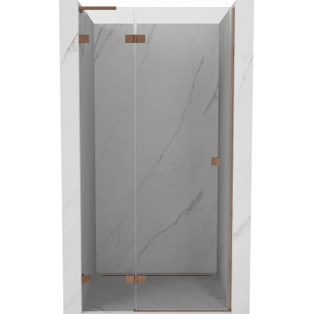Mexen Lunar L sprchové dvere otváracie ľavé 105 cm, transparentné, kefovaná meď - 834L-105-000-65-00-L