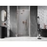Mexen Lunar L sprchové dvere otváracie ľavé 105 cm, transparentné, kefovaná meď - 834L-105-000-65-00-L
