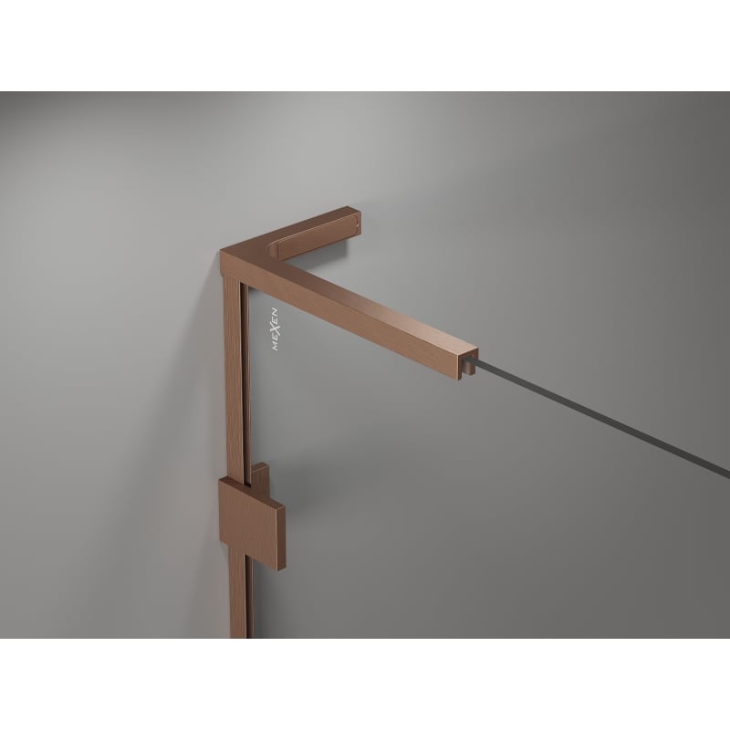 Mexen Lunar L sprchové dvere otváracie ľavé 110 cm, transparentné, brúsená meď - 834L-110-000-65-00-L