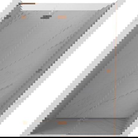 Mexen Lunar L sprchové dvere otváravé ľavé 140 cm, transparentné, brúsená meď - 834L-140-000-65-00-L