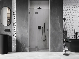 Mexen Lunar L sprchové dvere otočné ľavé 105 cm, transparentné, gun gray brúsené - 834L-105-000-66-00-L