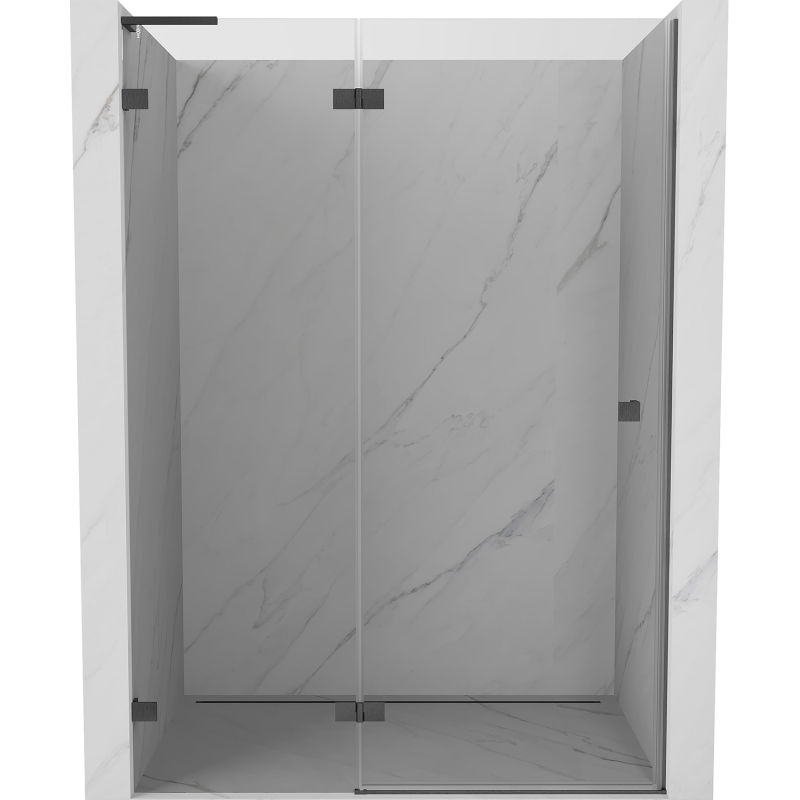 Mexen Lunar L sprchové dvere výkyvné ľavé 140 cm, priehľadné, brúsená tmavošedá - 834L-140-000-66-00-L