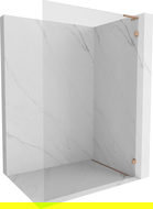 Mexen Lunar L sprchová stena Walk-in pravá 110 x 200 cm, transparentná 8 mm, brúsená meď - 830L-110-000-65-00-P