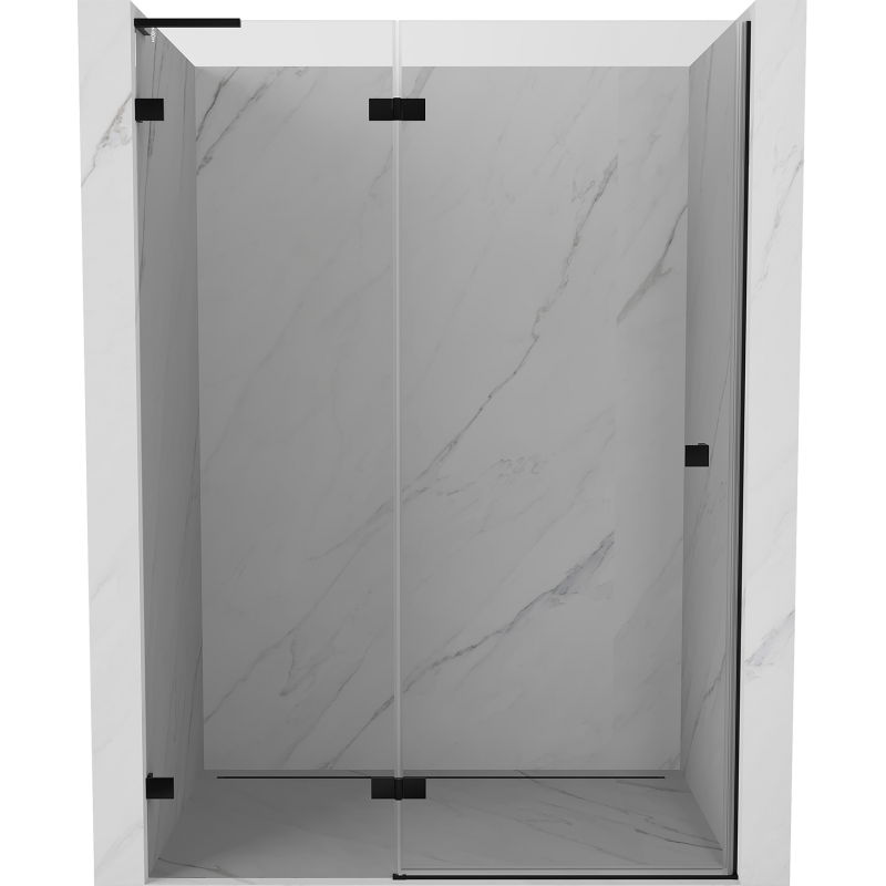 Mexen Lunar L sprchové dvere výklopné ľavé 140 cm, transparentné, čierne - 834L-140-000-70-00-L