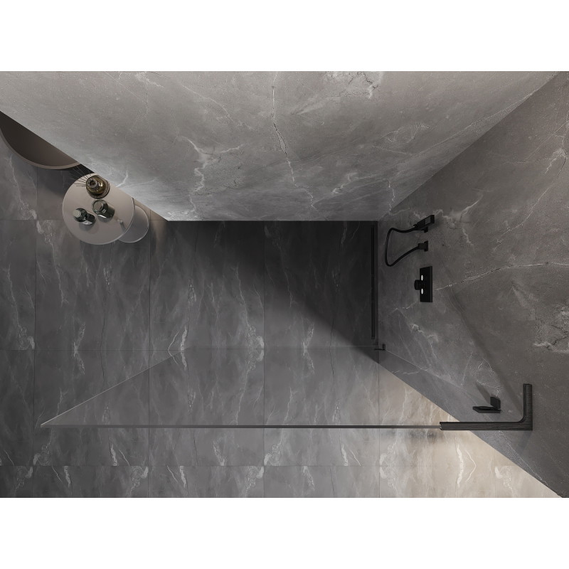 Mexen Lunar L sprchová stena Walk-in pravá 100 x 200 cm, priehľadná 8 mm, gun gray brúsená - 830L-100-000-66-00-P
