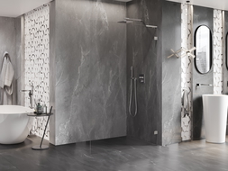 Mexen Lunar L sprchová stena Walk-in pravá 110 x 200 cm, transparentné 8 mm, brúsený nikel - 830L-110-000-97-00-P