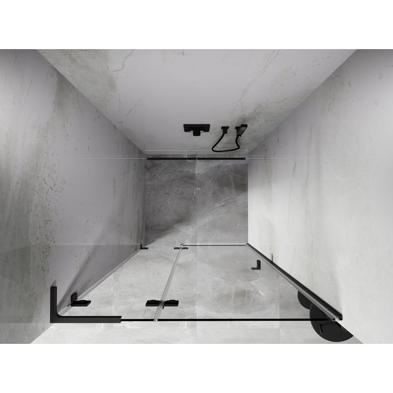 Mexen Lunar L sprchové dvere otočné ľavé 90 cm, transparentné, gun metal - 834L-090-000-95-00-L