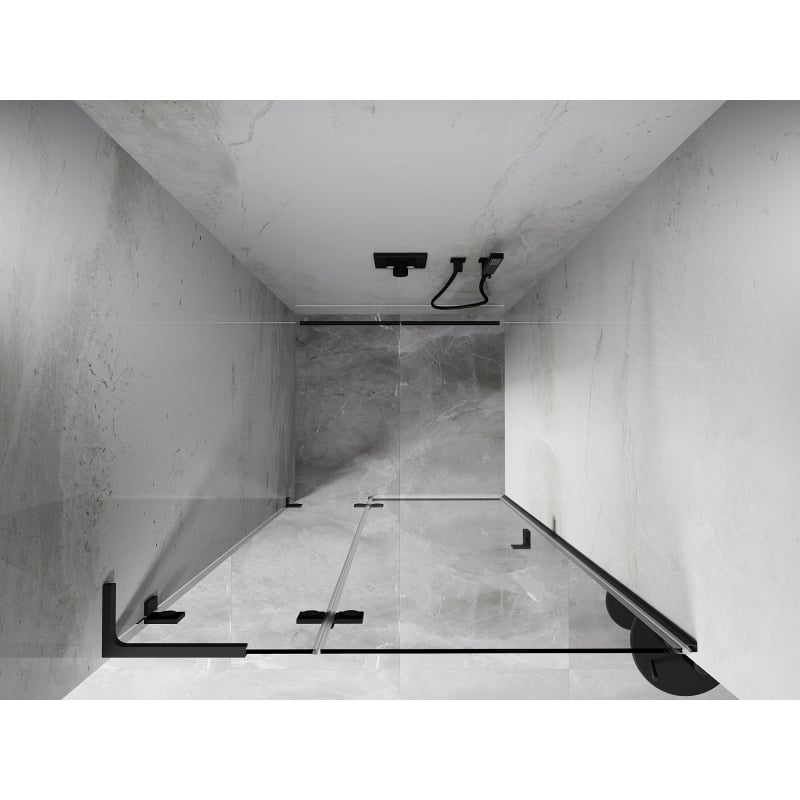 Mexen Lunar L sprchové dvere výklopné ľavé 115 cm, transparentné, gun metal - 834L-115-000-95-00-L