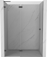 Mexen Lunar L sprchové dvere otváracie ľavé 130 cm, priehľadné, gun metal - 834L-130-000-95-00-L