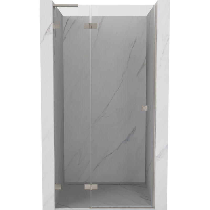 Mexen Lunar L sprchové dvere otváracie ľavé 100 cm, transparentné, kartáčovaný nikel - 834L-100-000-97-00-L