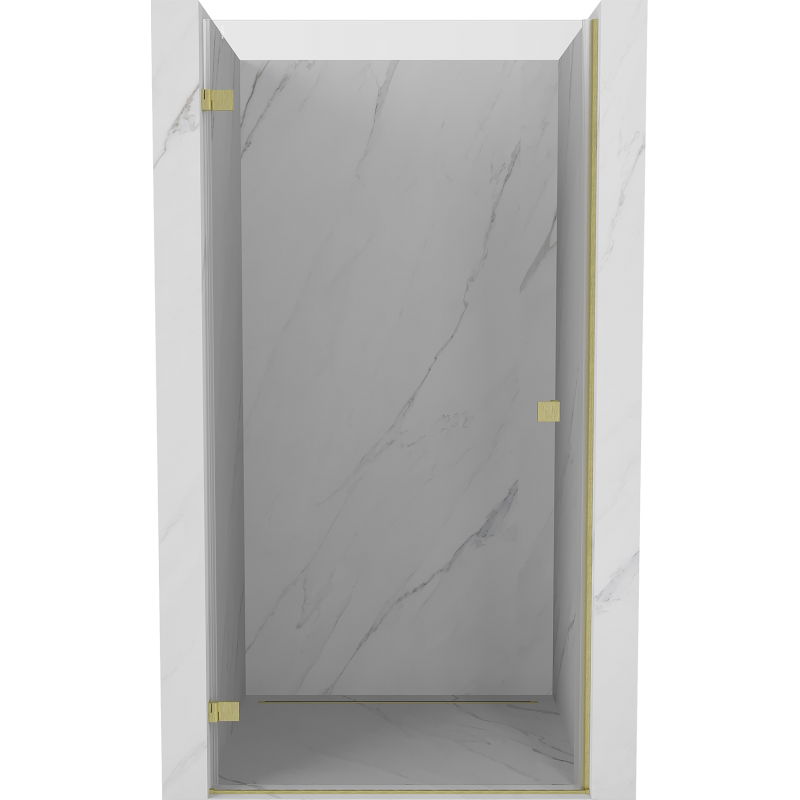 Mexen Lunar-B sprchové dvere otočné ľavé 85 cm, priehľadné, zlaté kartáčované - 832-085-000-55-00-L