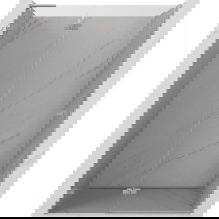 Mexen Lunar L ľavé sprchové dvere krídlové 130 cm, priehľadné, brúsený nikel - 834L-130-000-97-00-L