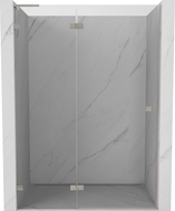 Mexen Lunar L sprchové dvere otočné ľavé 140 cm, transparentné, brúsený nikel - 834L-140-000-97-00-L