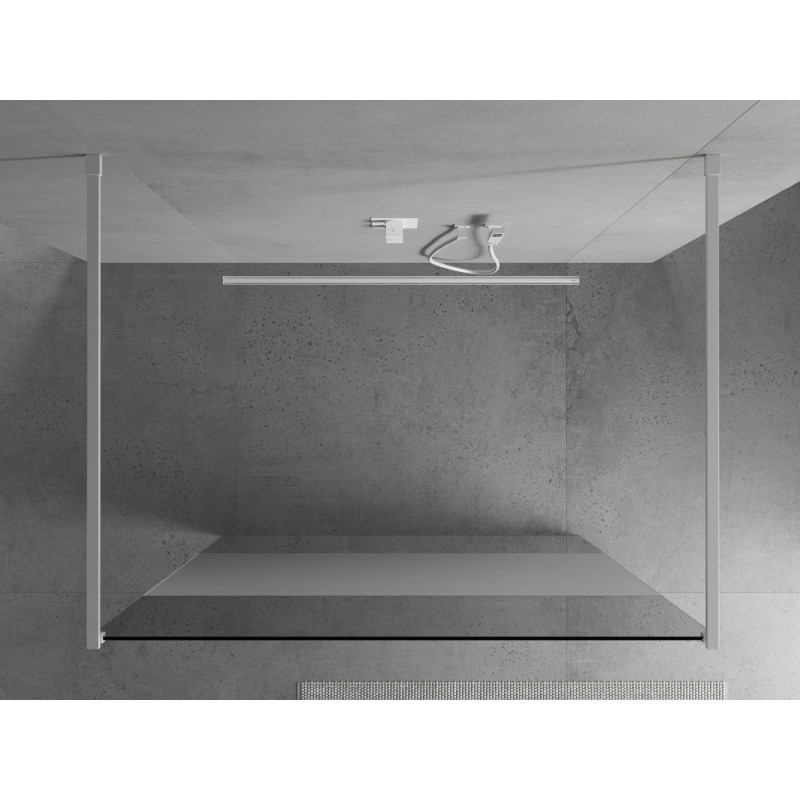 Mexen Kioto Voľne stojaca sprchová stena 100 x 200 cm, priehľadná/mrazená 8 mm, biela - 800-100-002-20-35