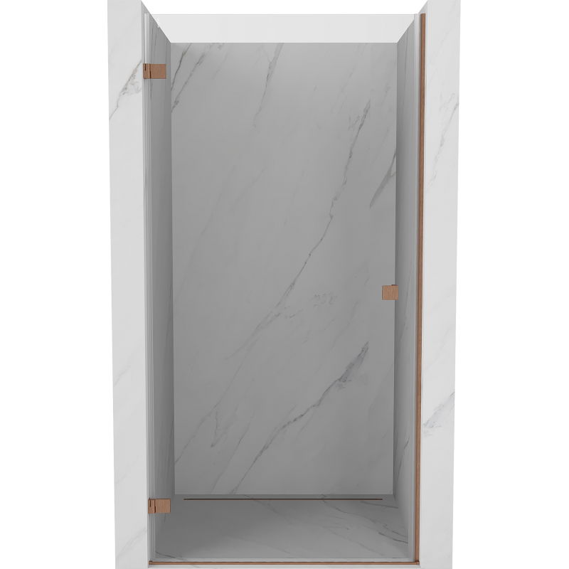 Mexen Lunar-B sprchové dvere výklopné ľavé 85 cm, transparentné, kartáčovaná meď - 832-085-000-65-00-L