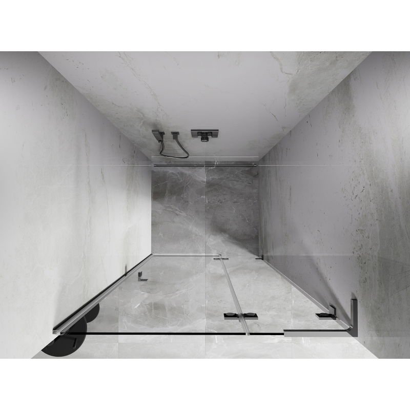 Mexen Lunar L sprchové dvere sklopné pravé 115 cm, transparentné, chróm - 834L-115-000-01-00-P