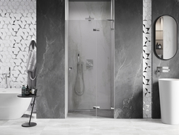 Mexen Lunar L sprchové dvere sklopné pravé 115 cm, transparentné, chróm - 834L-115-000-01-00-P