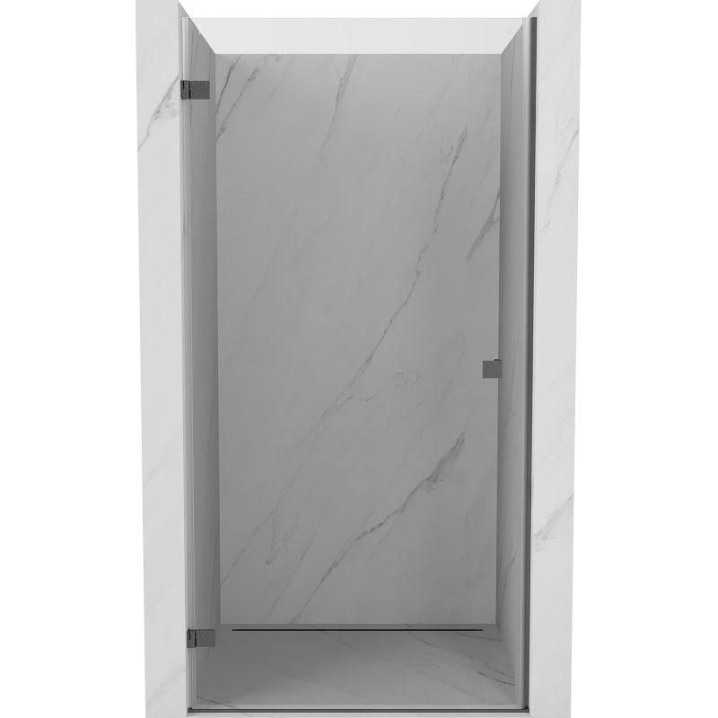 Mexen Lunar-B sprchové dvere ľavé 85 cm, transparentné, kartáčovaná zbraňová šedá - 832-085-000-66-00-L