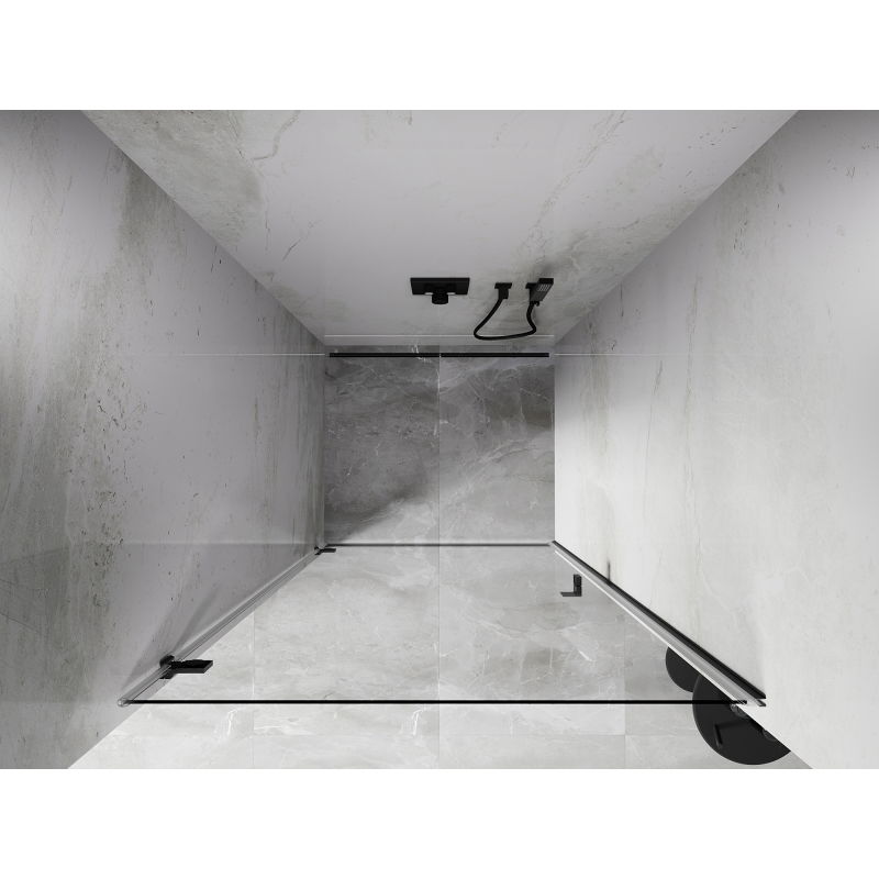 Mexen Lunar-B ľavé otváracie sprchové dvere 90 cm, transparentné, brúsená sivá - 832-090-000-66-00-L