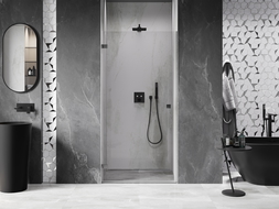 Mexen Lunar-B sprchové dvere výklopné ľavé 95 cm, transparentné, brúsené gun gray - 832-095-000-66-00-L