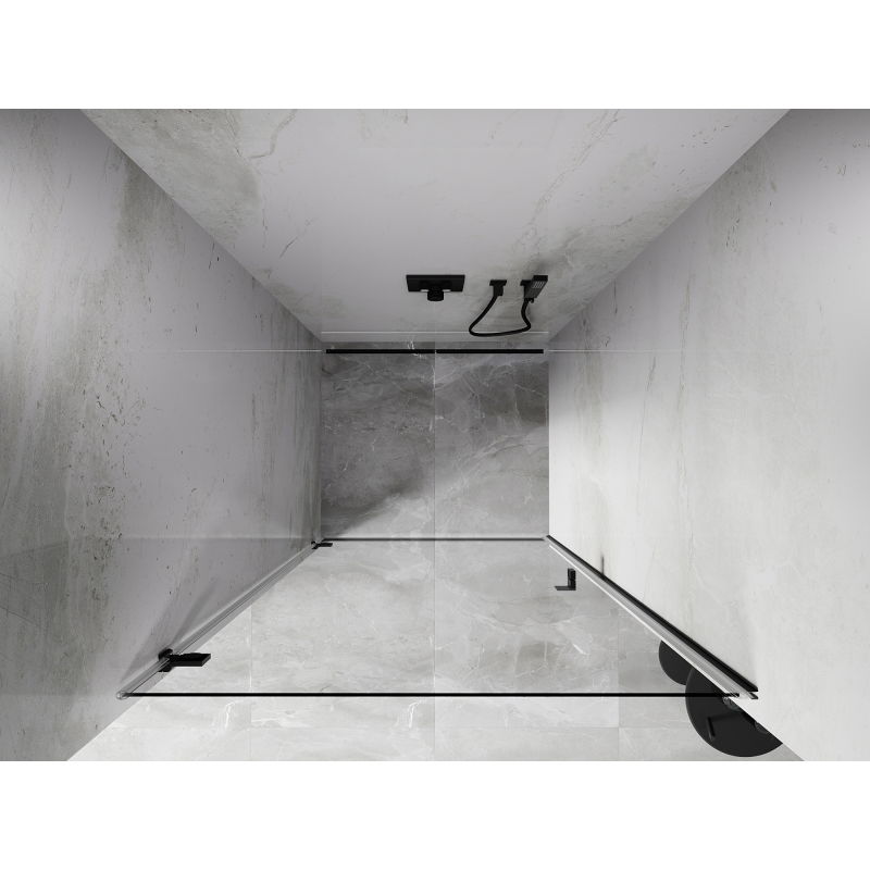 Mexen Lunar-B sprchové dvere výklopné ľavé 60 cm, transparentné, čierne - 832-060-000-70-00-L