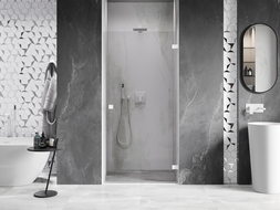 Mexen Lunar-B sprchové dvere výklopné pravé 65 cm, transparentné, biele - 832-065-000-20-00-P