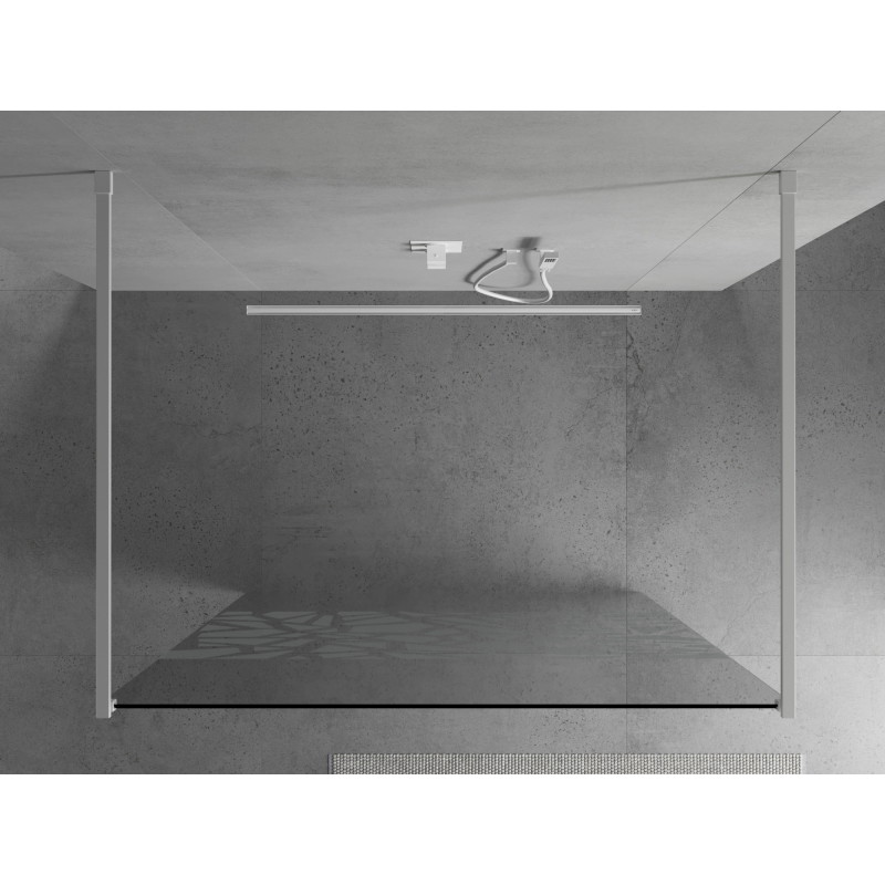 Mexen Kioto samostatne stojaca sprchová stena 130 x 200 cm, biely vzor 8 mm, biela - 800-130-002-20-85