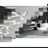 Mexen Kioto voľne stojaca sprchová stena 100 x 200 cm, transparentnéné/biely vzor 8 mm, biela - 800-100-002-20-97