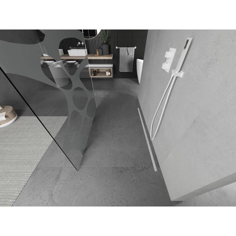 Mexen Kioto Samostatne stojaca sprchová stena 140 x 200 cm, biela vlna 8 mm, biela - 800-140-002-20-97