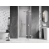 Mexen Lunar L sprchové dvere výklopné pravé 125 cm, priehľadné, biele - 834L-125-000-20-00-P