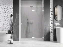 Mexen Lunar L sprchové dvere otváracie pravé 140 cm, transparentné, biele - 834L-140-000-20-00-P