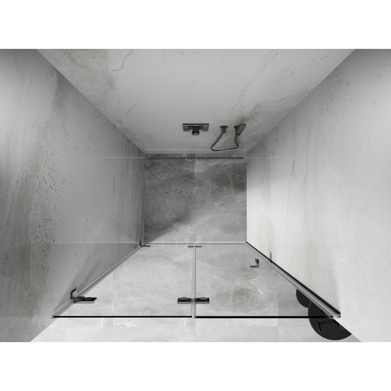 Mexen Lunar-F skladacie sprchové dvere ľavé 75 cm, transparentné, chróm - 836-075-000-01-00-L