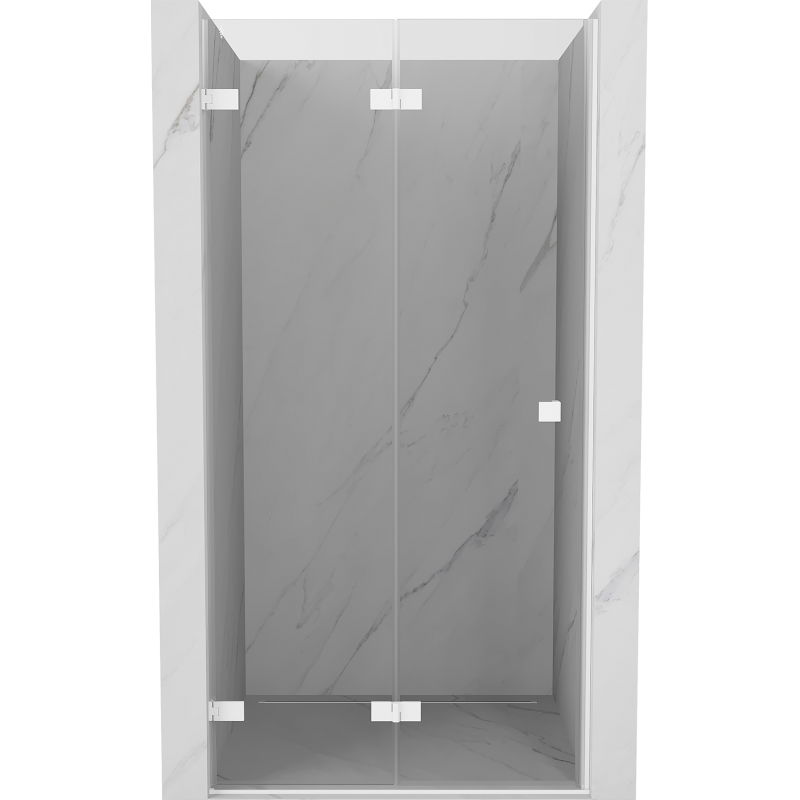 Mexen Lunar-F sprchové dvere skladacie ľavé 95 cm, transparentné, biele - 836-095-000-20-00-L