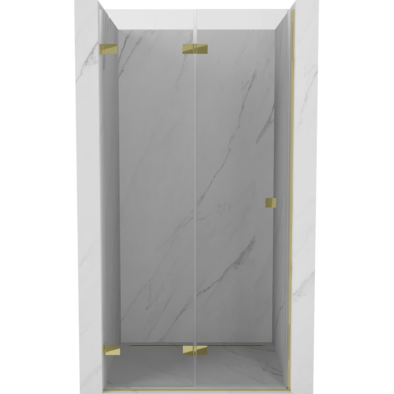 Mexen Lunar-F skladacie sprchové dvere ľavé 95 cm, transparentné, zlaté - 836-095-000-50-00-L