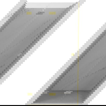 Mexen Lunar-F skladacie sprchové dvere ľavé 75 cm, priehľadné, zlaté kartáčované - 836-075-000-55-00-L