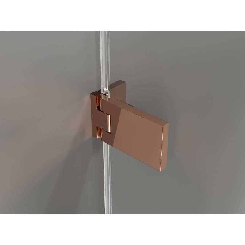 Mexen Lunar-F skladacie sprchové dvere ľavé 60 cm, transparentné, ružové zlato - 836-060-000-60-00-L