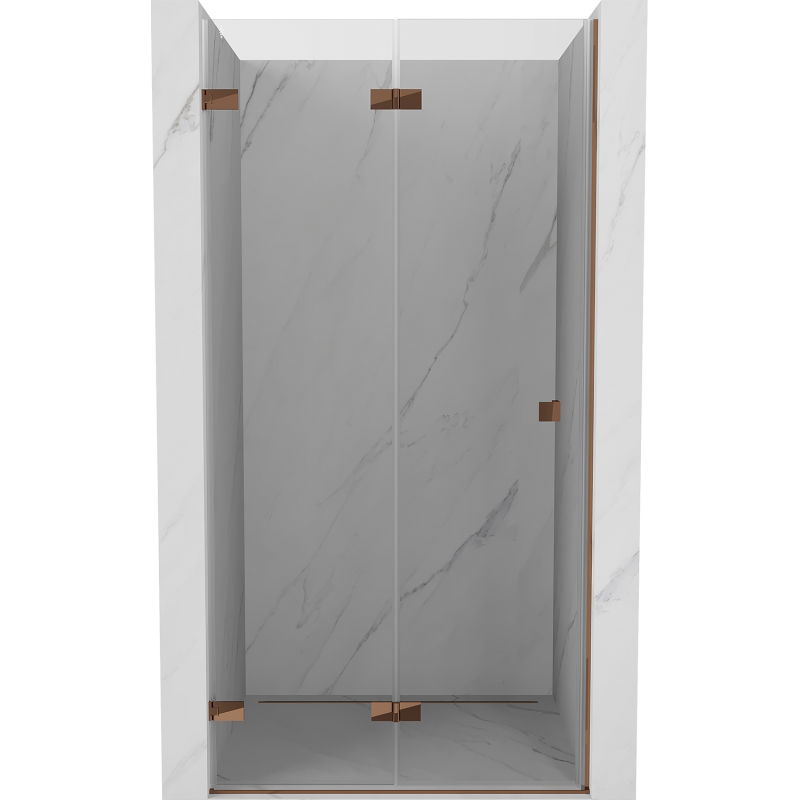 Mexen Lunar-F skladacie sprchové dvere ľavé 70 cm, transparentné, ružové zlato - 836-070-000-60-00-L