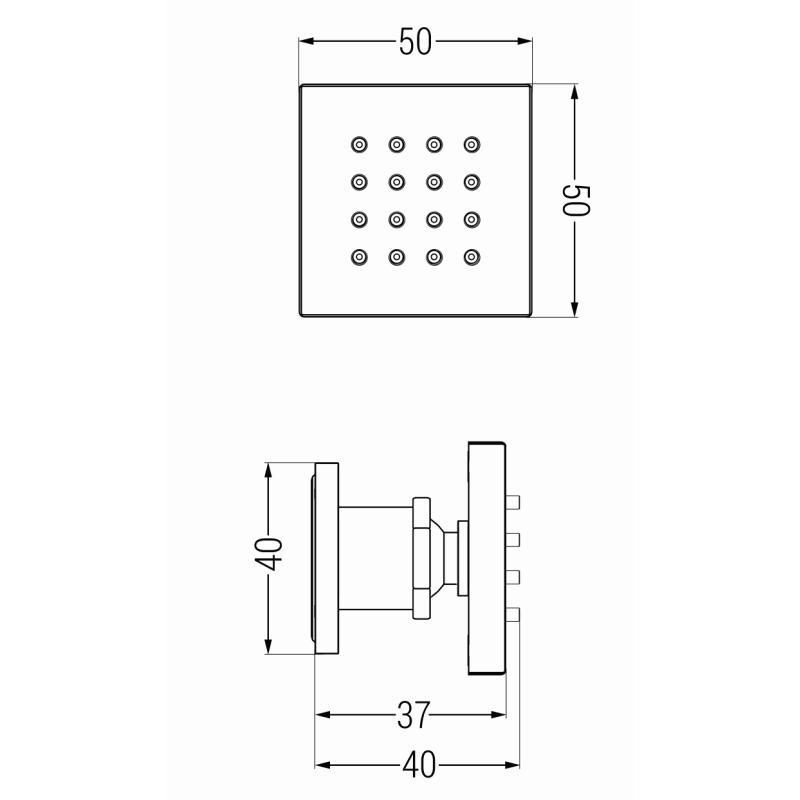 Mexen bočná tryska nad omietkou, čierna - 79360-70