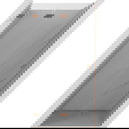 Mexen Lunar-F skladacie sprchové dvere ľavé 80 cm, transparentné, brúsená meď - 836-080-000-65-00-L