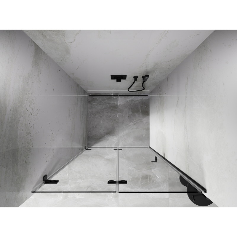 Mexen Lunar-F skladacie ľavé sprchové dvere 85 cm, transparentné, gun grey brúsené - 836-085-000-66-00-L