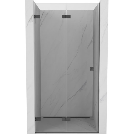 Mexen Lunar-F skladacie ľavé sprchové dvere 85 cm, transparentné, gun grey brúsené - 836-085-000-66-00-L