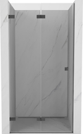 Mexen Lunar-F skladacie ľavé sprchové dvere 85 cm, transparentné, gun grey brúsené - 836-085-000-66-00-L
