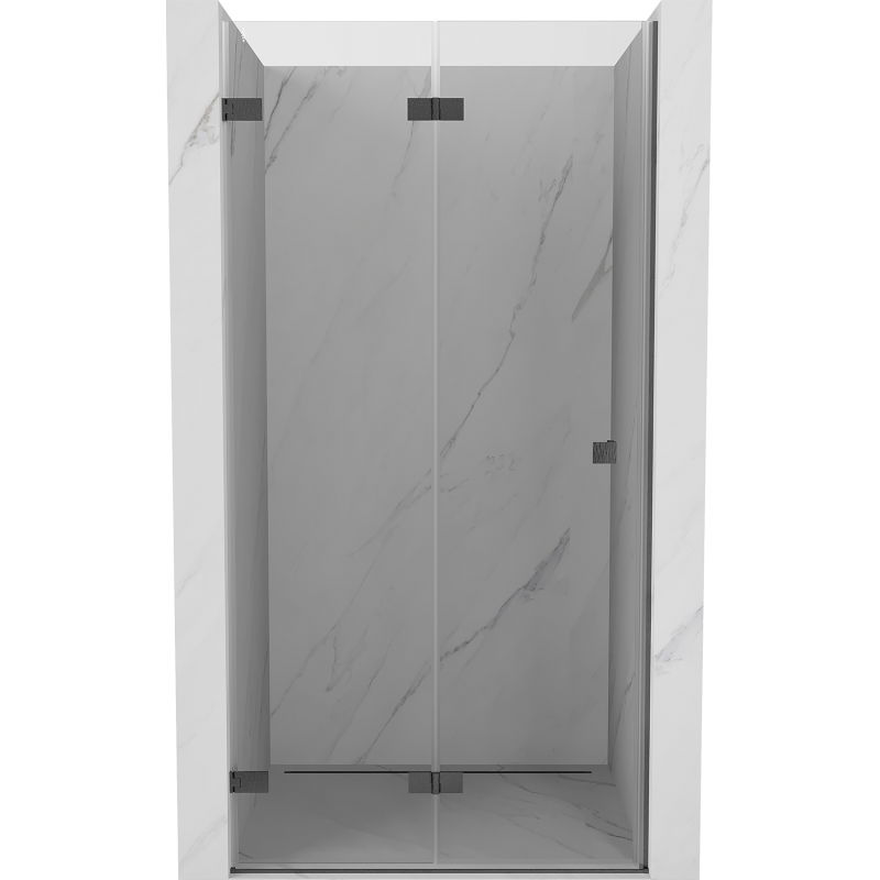 Mexen Lunar-F sprchové dvere skladacie ľavé 90 cm, transparentné, brúsená zbraň sivá - 836-090-000-66-00-L