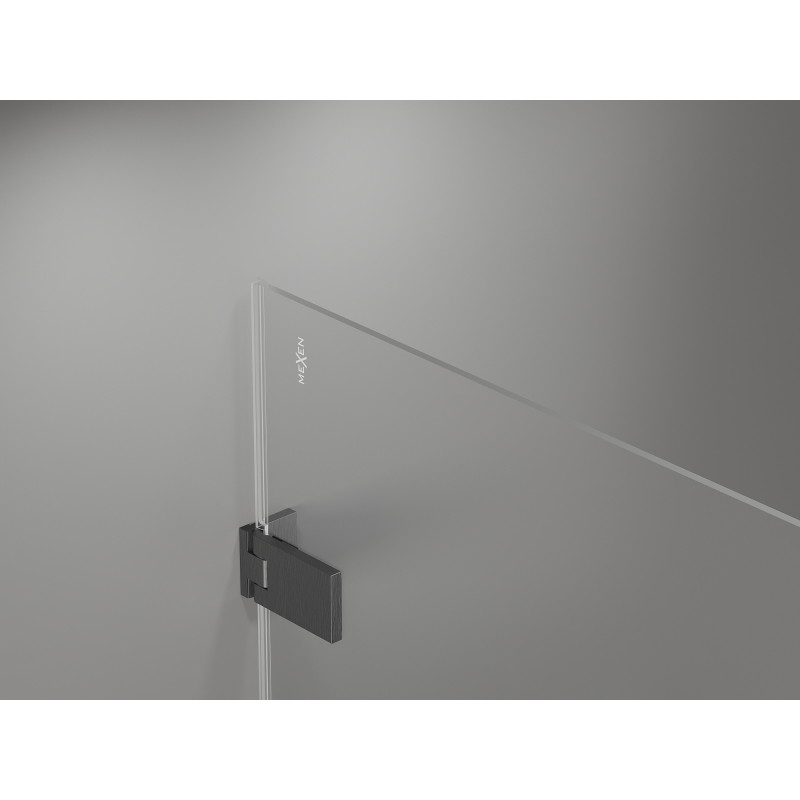 Mexen Lunar-F skladacie sprchové dvere Ľavé 95 cm, transparentné, brúsená gun gray - 836-095-000-66-00-L