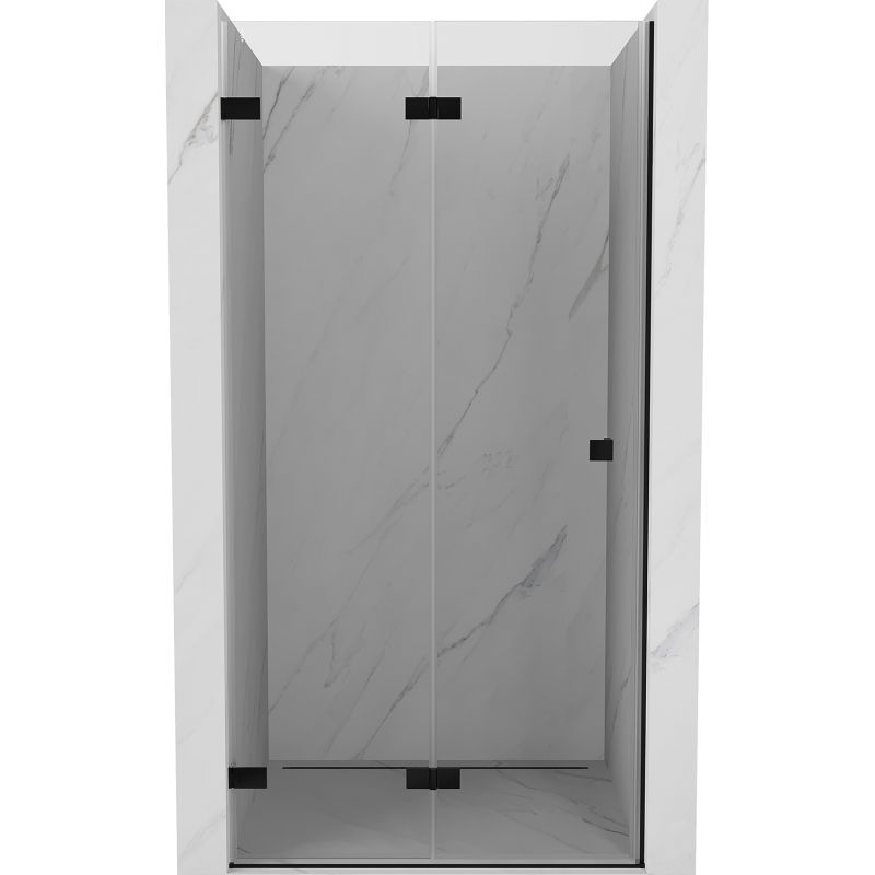 Mexen Lunar-F sprchové dvere skladacie ľavé 80 cm, transparentné, čierne - 836-080-000-70-00-L